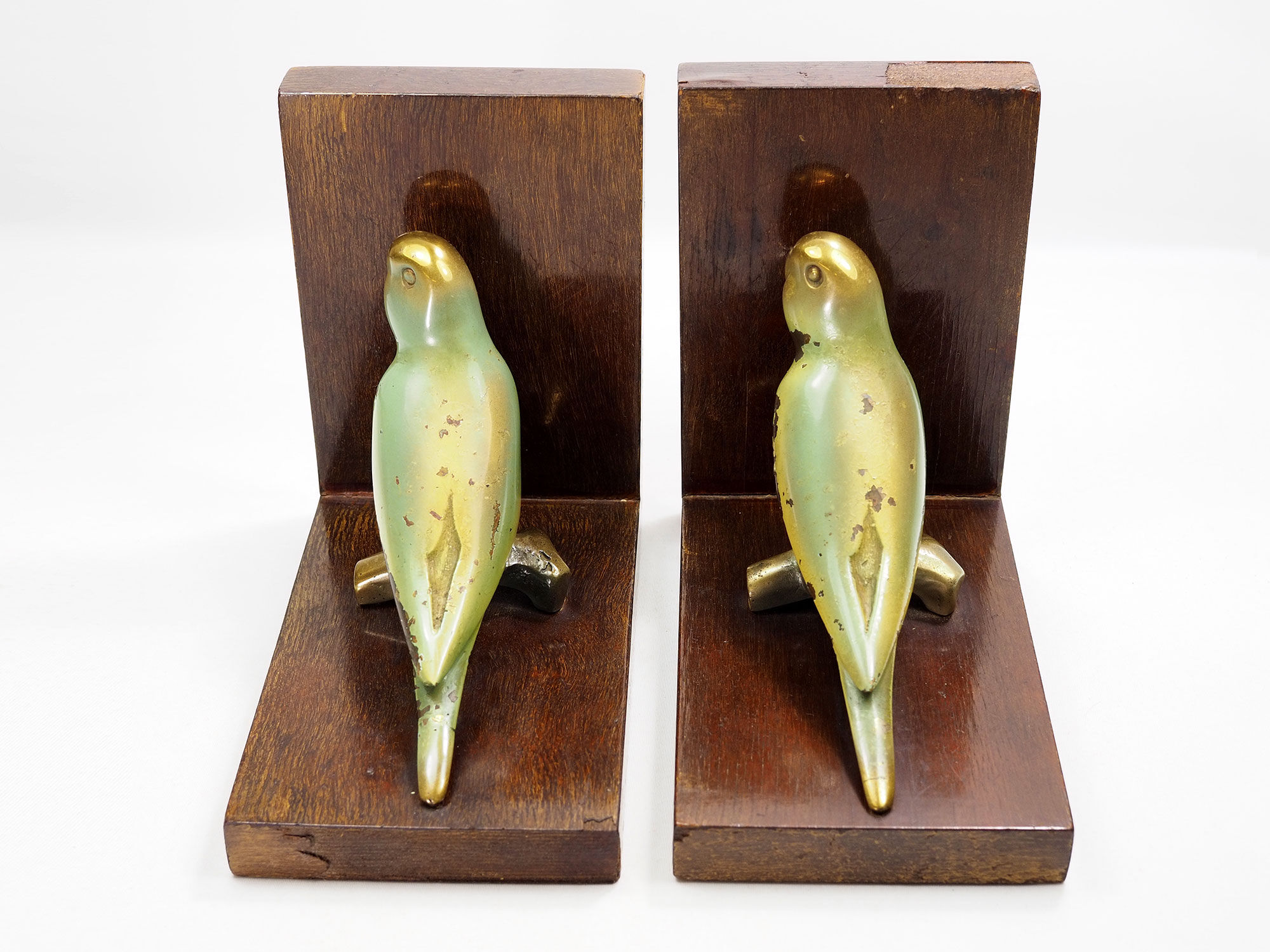 Paire de serre-livres en bronze peints -1930