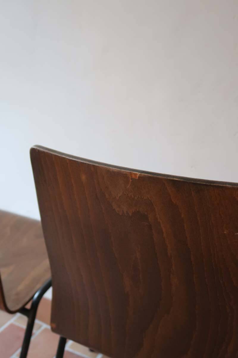 set of 10 vintage stackable chairs