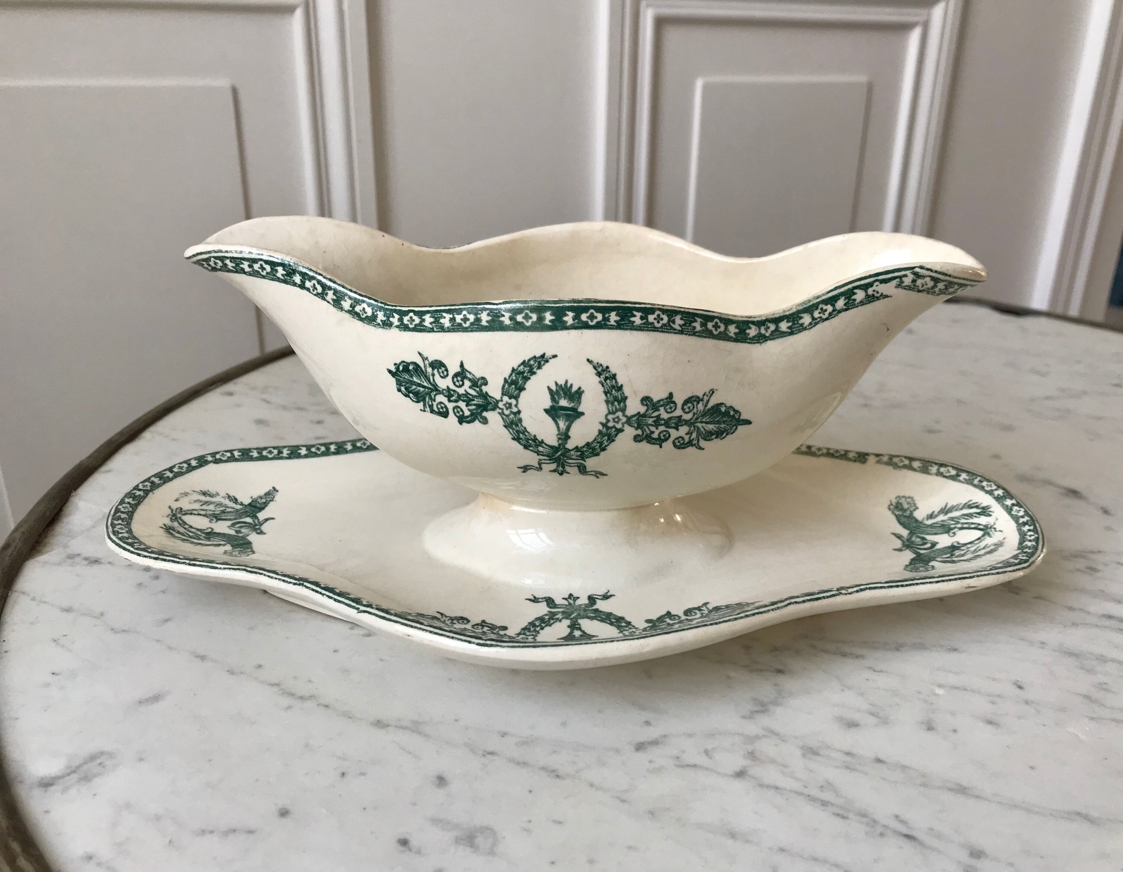Saucière Terre de Fer Givors model "Wagram" late nineteenth