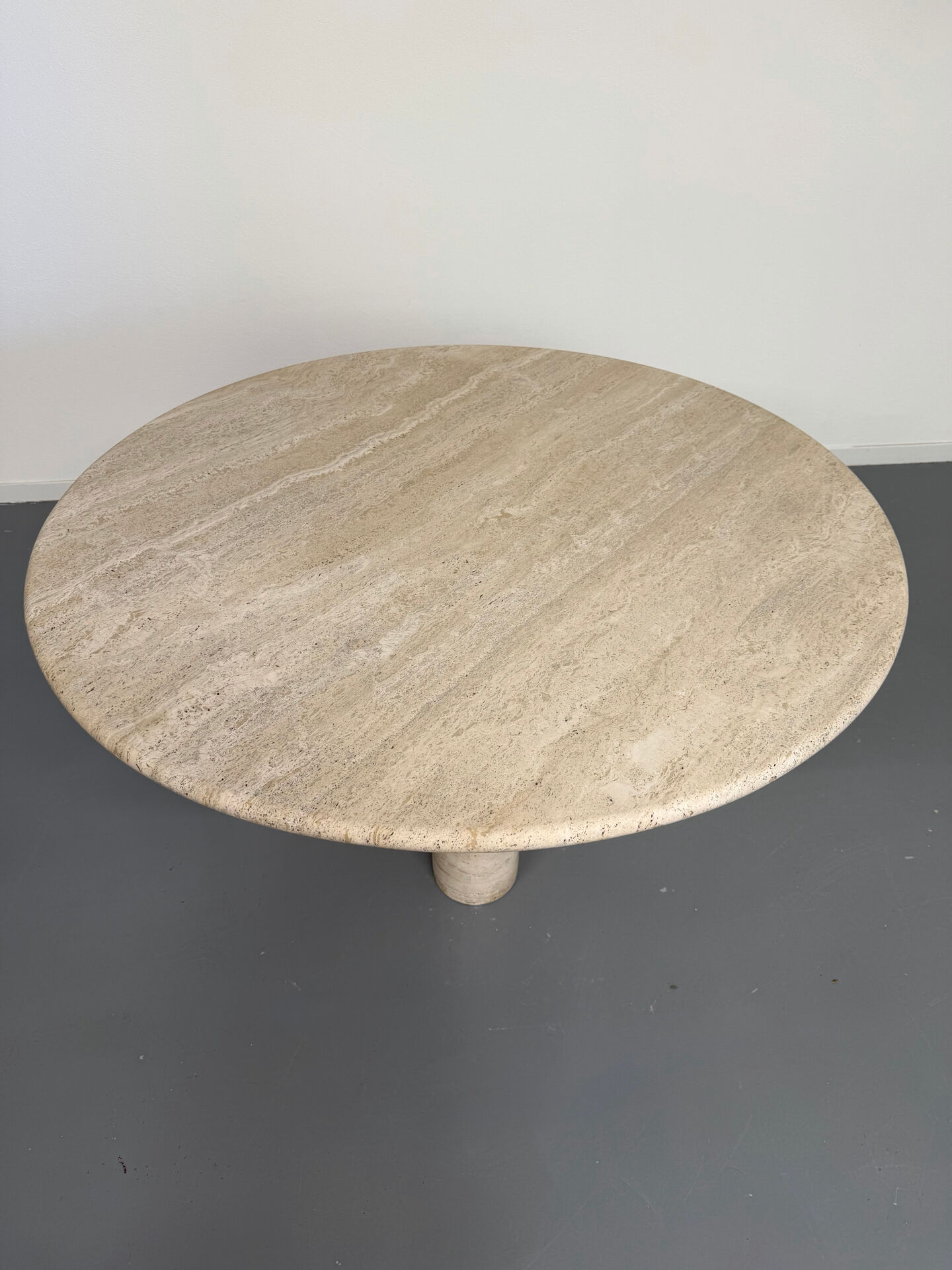Large dining table Roche Bobois travertine Italian design 1970s