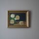 Oil painting on canvas "late tulip" gilded frame still life 1997