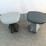 Pair of gray stools vintage design 1980