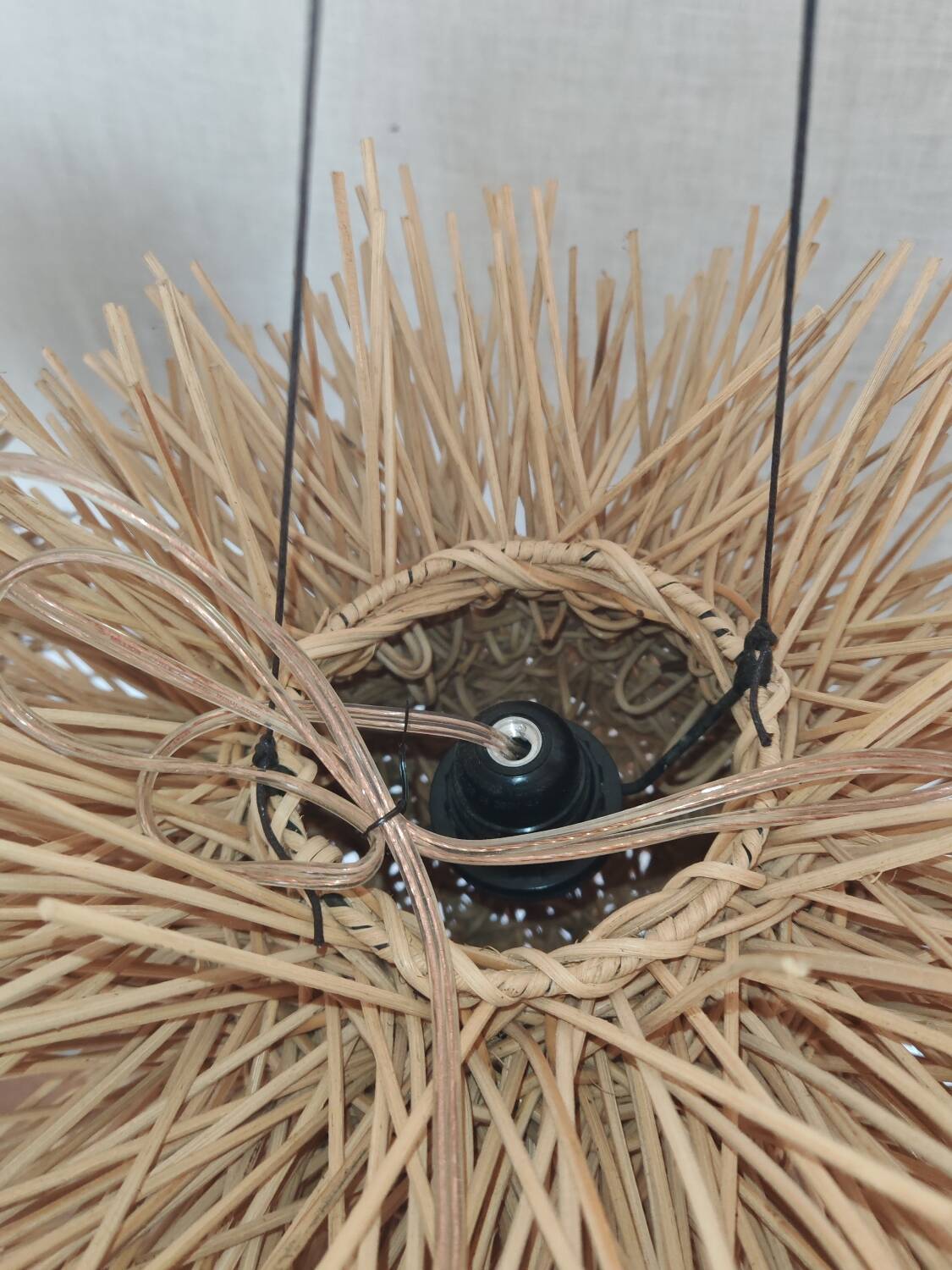 Vintage rattan pendant chandelier