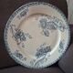 Service of 33 plates and compote dish Royat U&C Sarreguemines 1900 in blue ironstone.