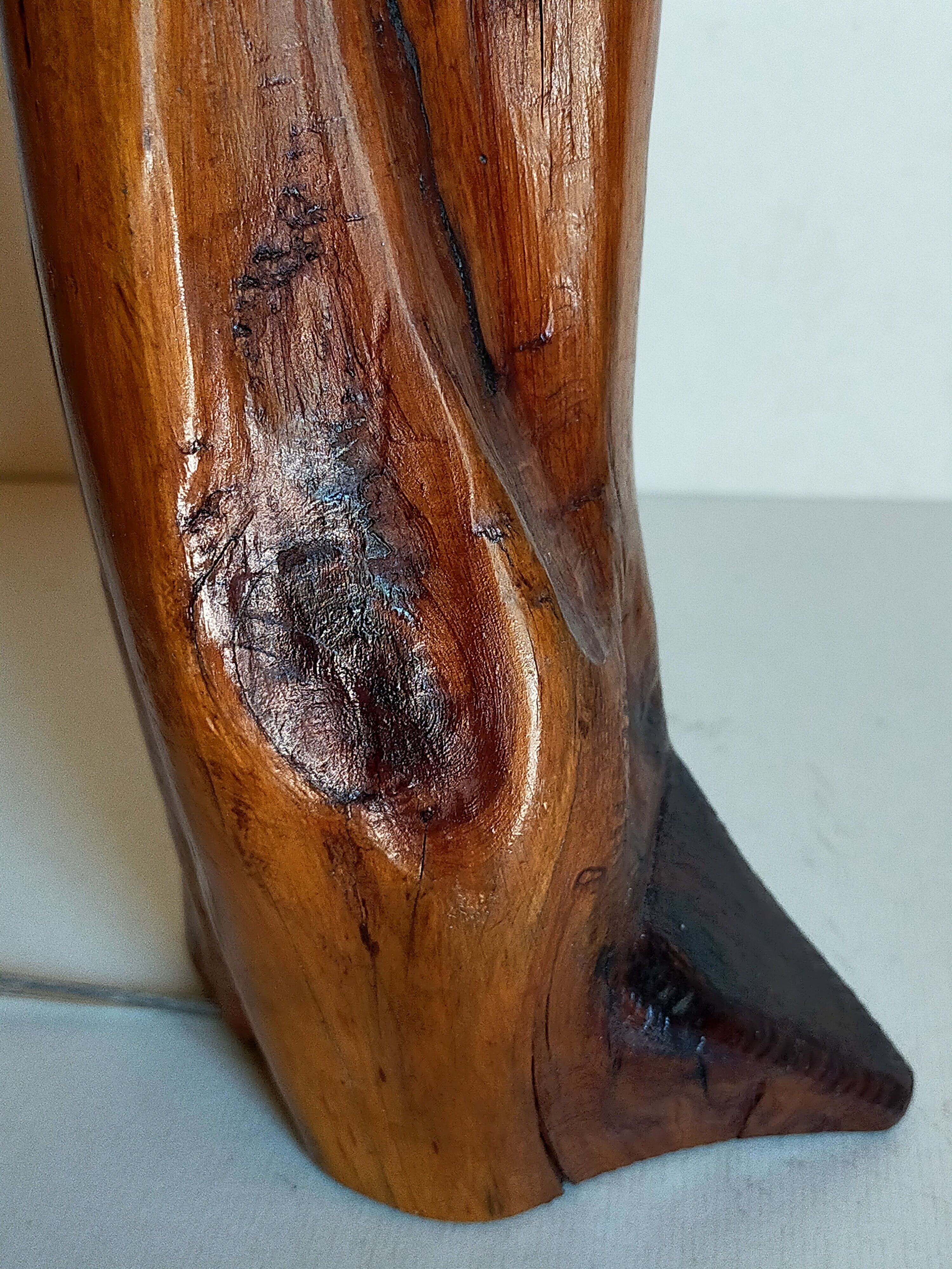 Free-form solid wood pose lamp in 1950s