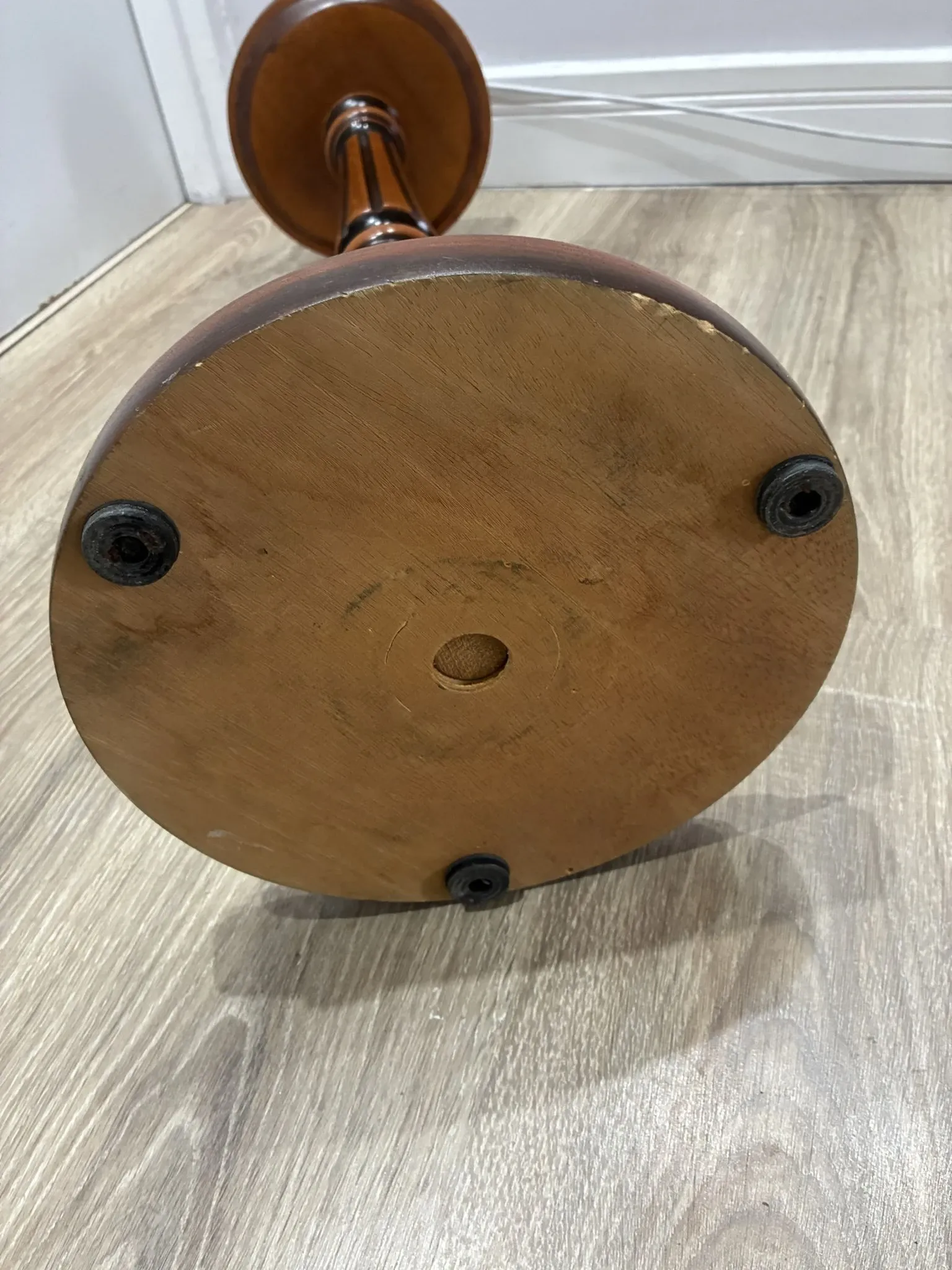 Carved wooden plant stand, turned pedestal, 1960s