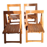 Set of 4 Aldo Jacober folding chairs in wood