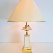 Vintage Regency Brass Crystal Fruit Table Lamp from Le Dauphin, 1970s