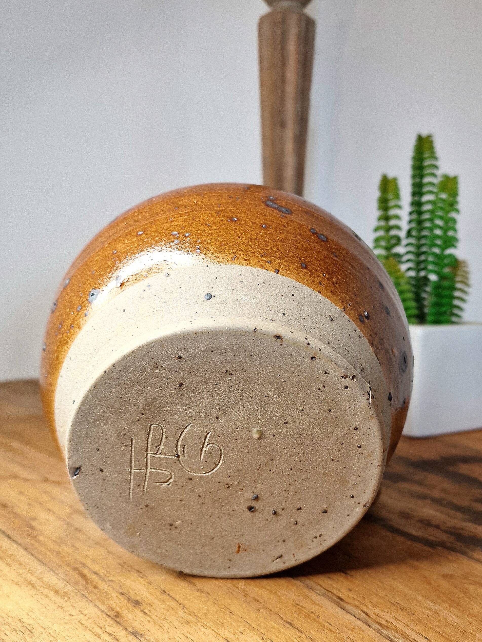 Vintage jug in pyrite stoneware signed JPG – handmade ceramics 70