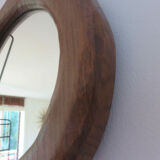 Gouge-cut solid wood mirror, free form, 60s