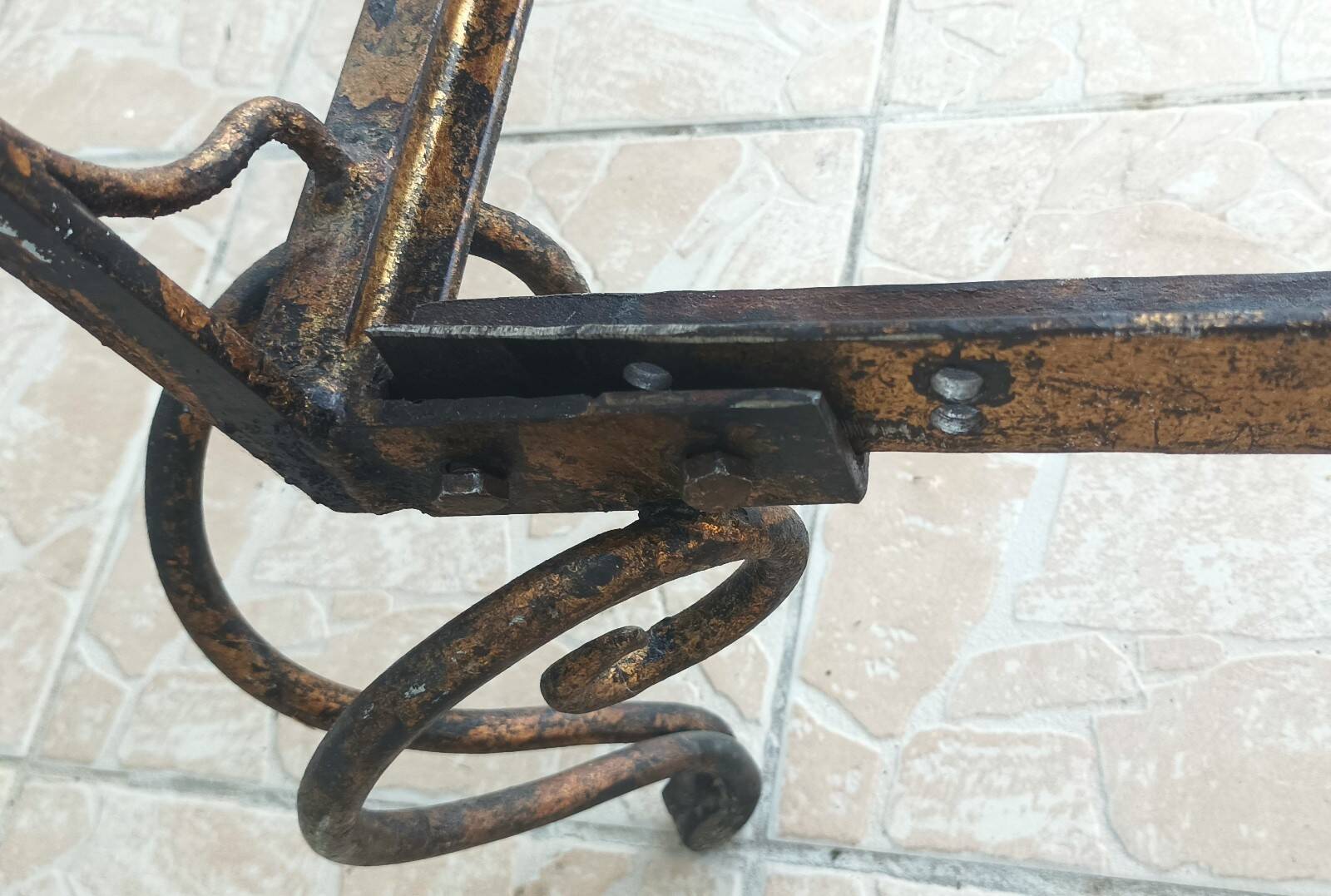 Louis XV style wrought iron bed