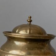 Vintage gold-toned brass box with lid, handmade in Italy (1950s) – elegant storage for biscuits or jewelry