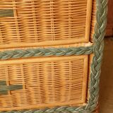 Two-tone rattan chest of drawers