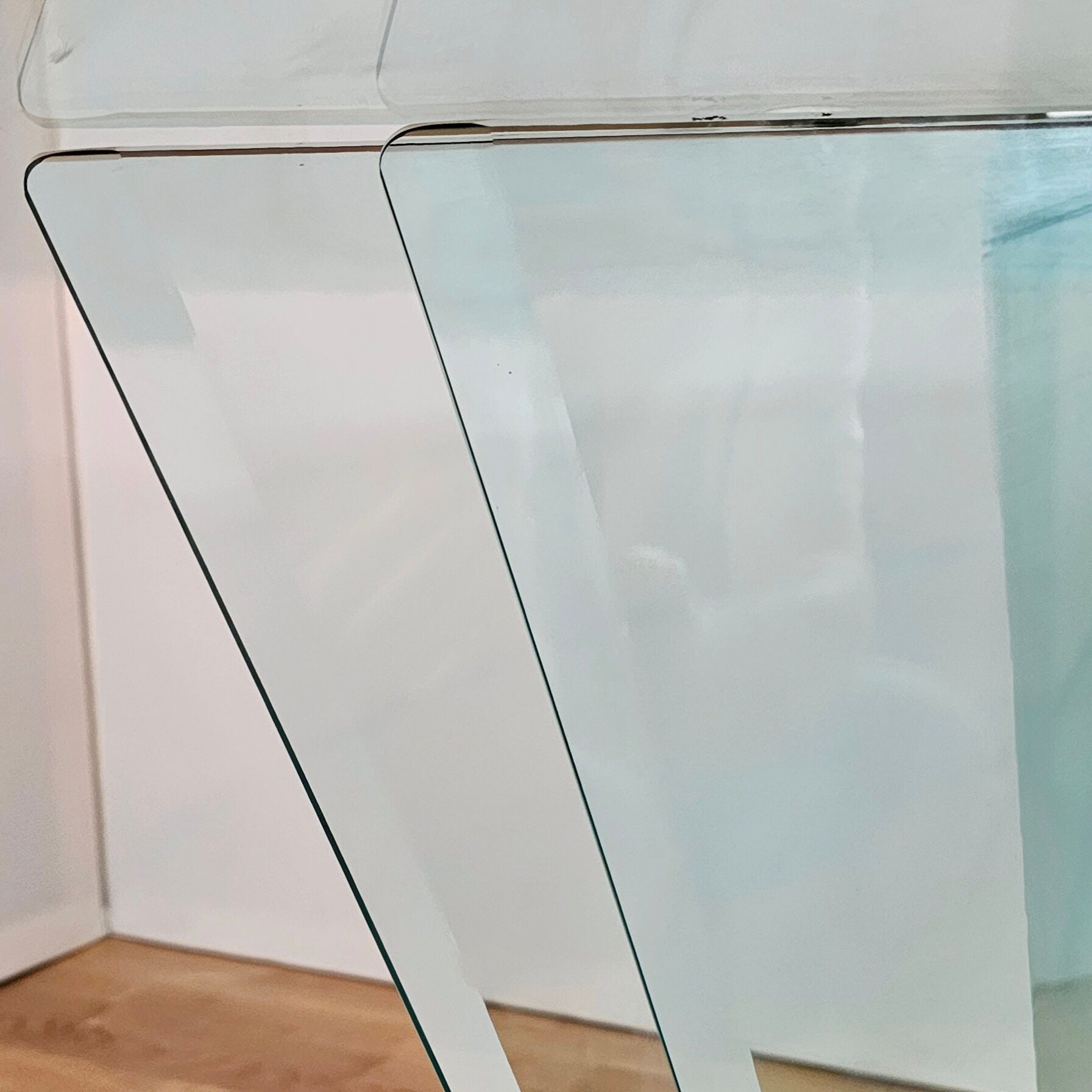 "Vaso" table in beveled glass, mirror and chrome, Gallotti & Radice, circa 1980