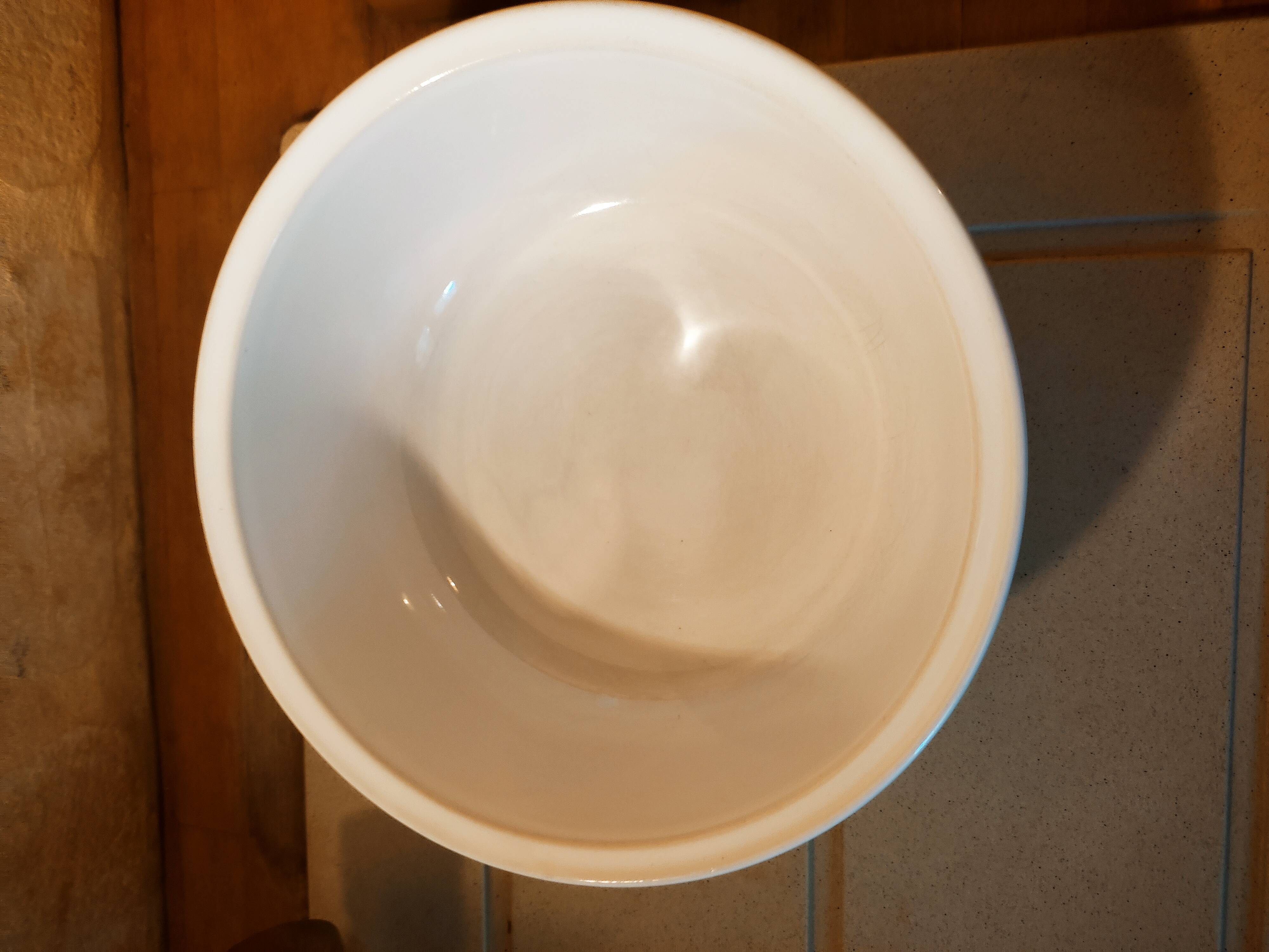 White bowl in earthenware