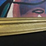 Portrait moderne du milieu du siècle, composition Bauhaus, peinture à l'huile, années 1960, encadrée