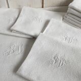 Old damask tablecloth and towels