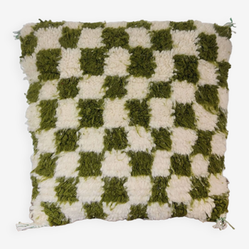 Coussin berbère Damier vert Béni Ouarain