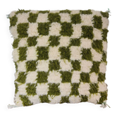 Berber cushion Green Damier Beni Ouarain