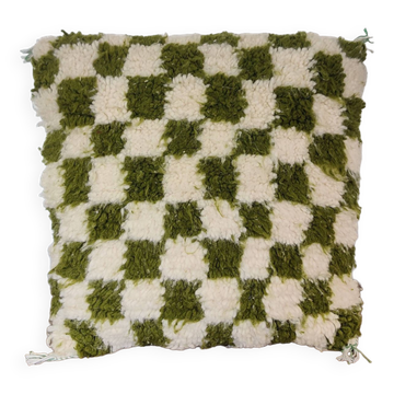 Berber cushion Green Damier Beni Ouarain