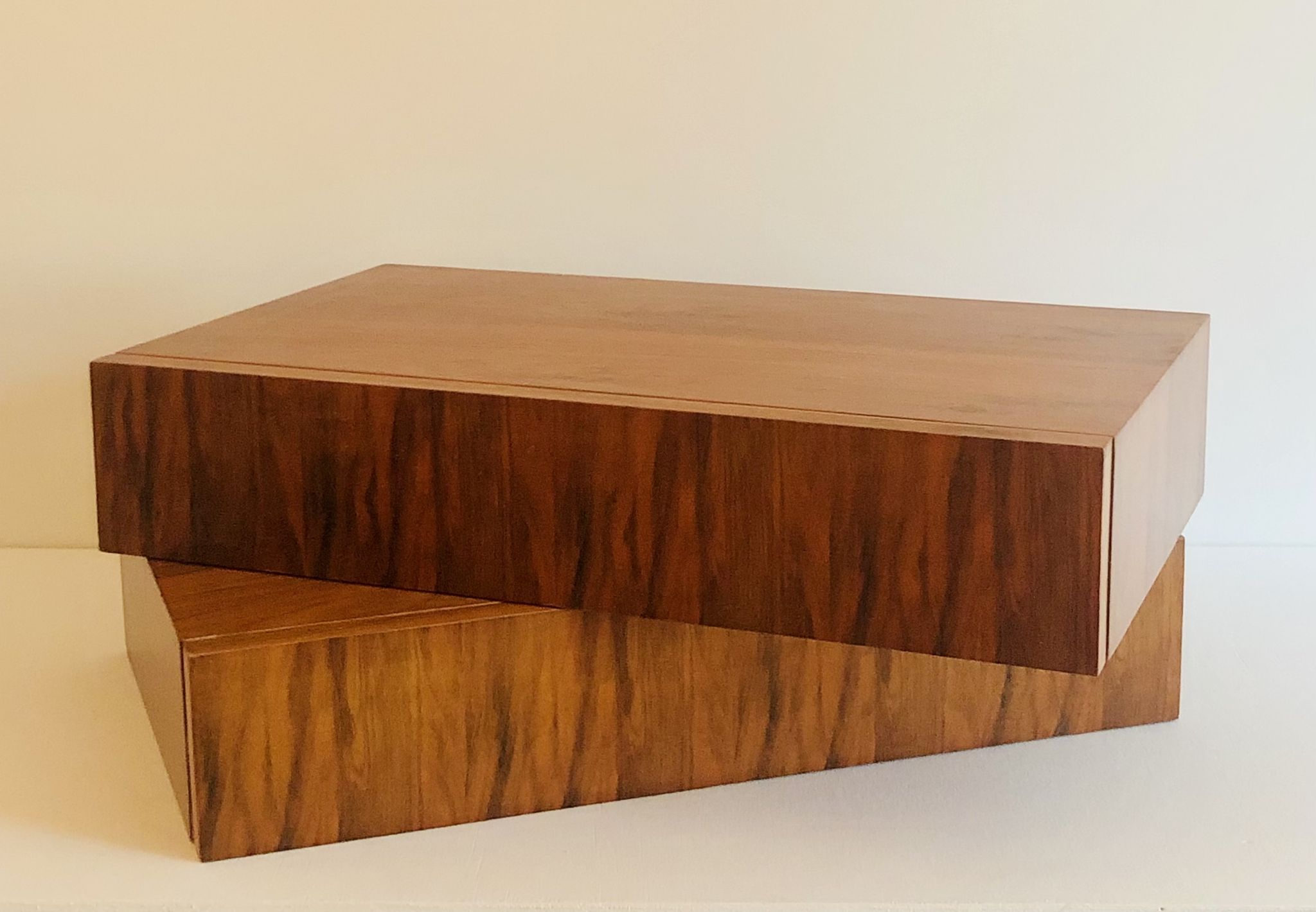 Pair of vintage rosewood veneer shelves, France 60s