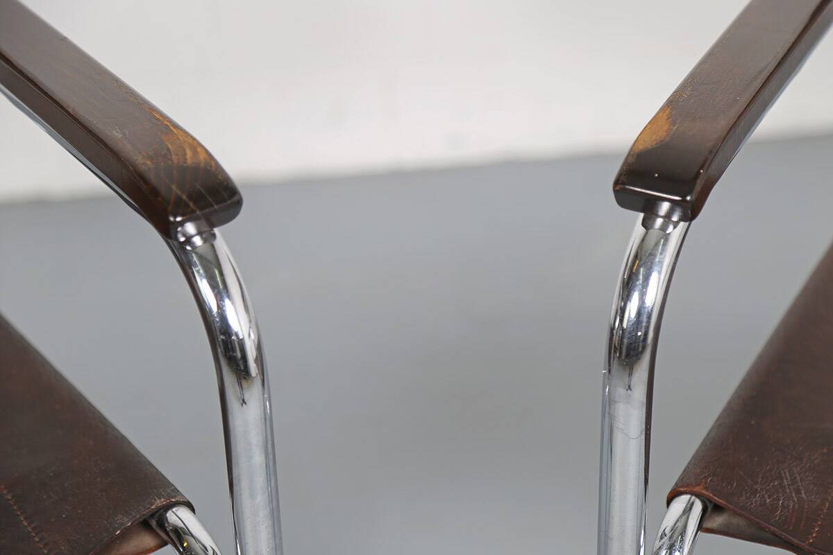 Set of 2: Thonet S34 Mart Stam Bauhaus Vintage Cantilever Chairs