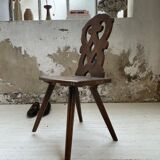Pair of brutalist Alsatian mountain chairs 19th