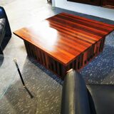 Table basse XL design vintage en bois exotique