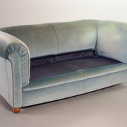 Chesterfield Duotone 2-Seat Sofa in Frosted Blue & Green Velvet 1950s