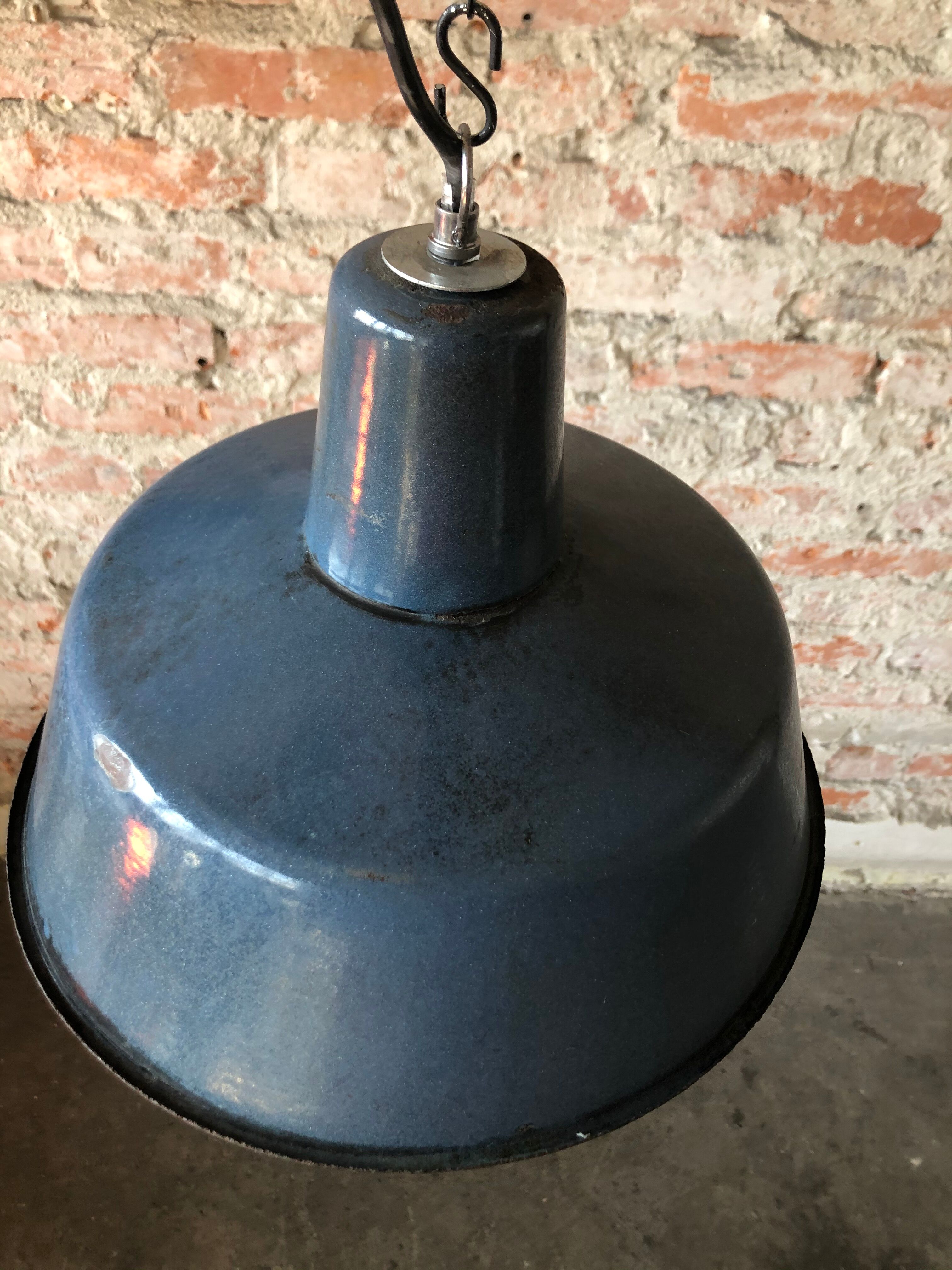 Vintage industrial factory ceiling lamp from Wikasy A23, 1960s