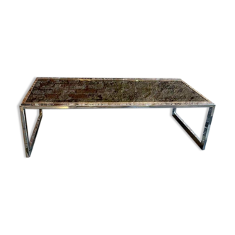 Table basse chromée - attr. Belgo Chrome