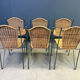 Vintage wicker bistro chairs by Frederik Weinberg, 1960s