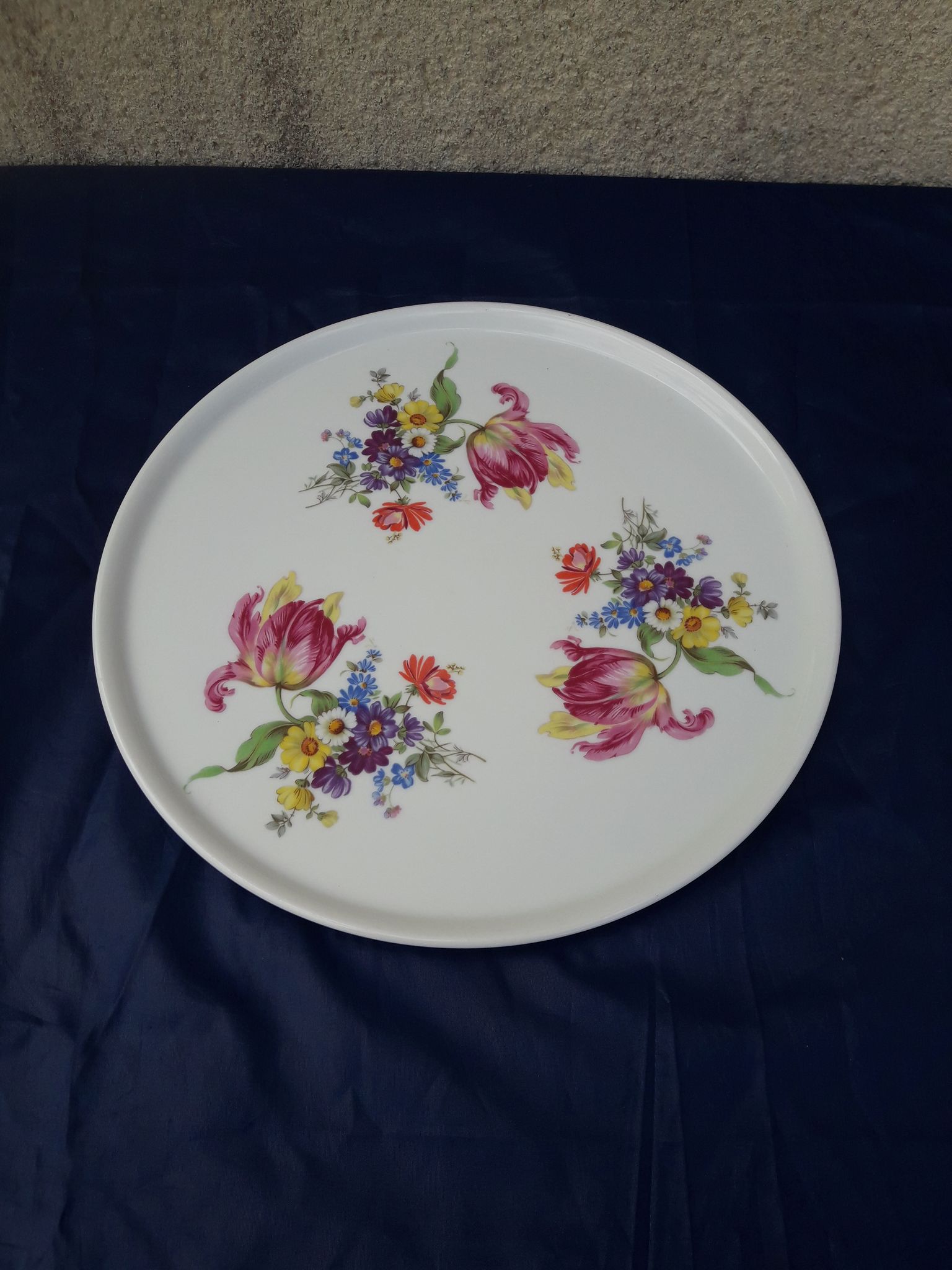 Plat à tarte en porcelaine de Chauvigny Diam 31 cm