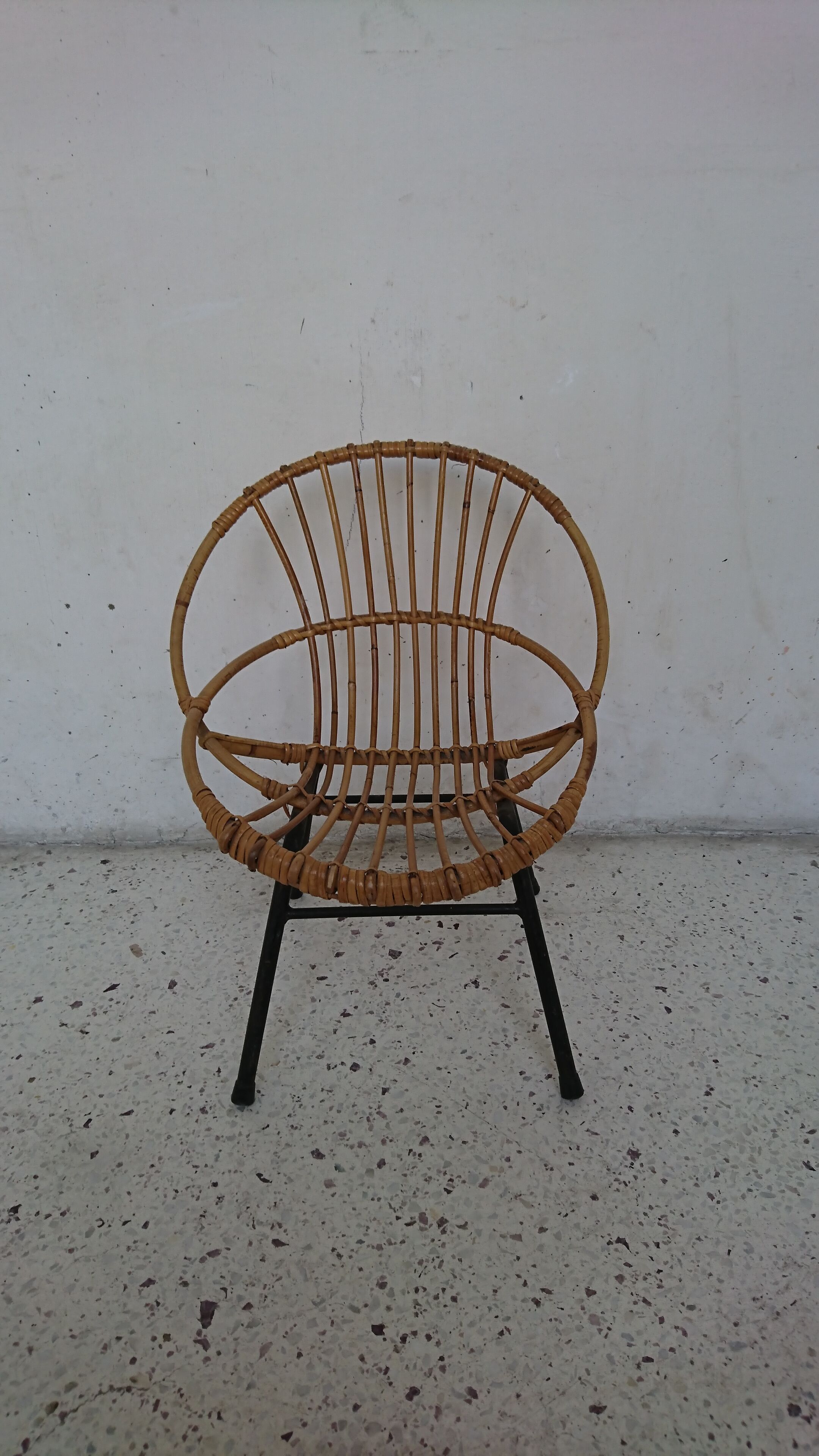 Chair shell rattan child 60s