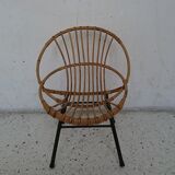 Chair shell rattan child 60s
