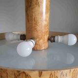 Hanging chandelier, birch root veneer
