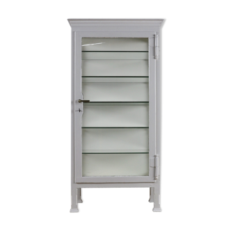 Antique Iron And Glass Medical Cabinet, 1920s