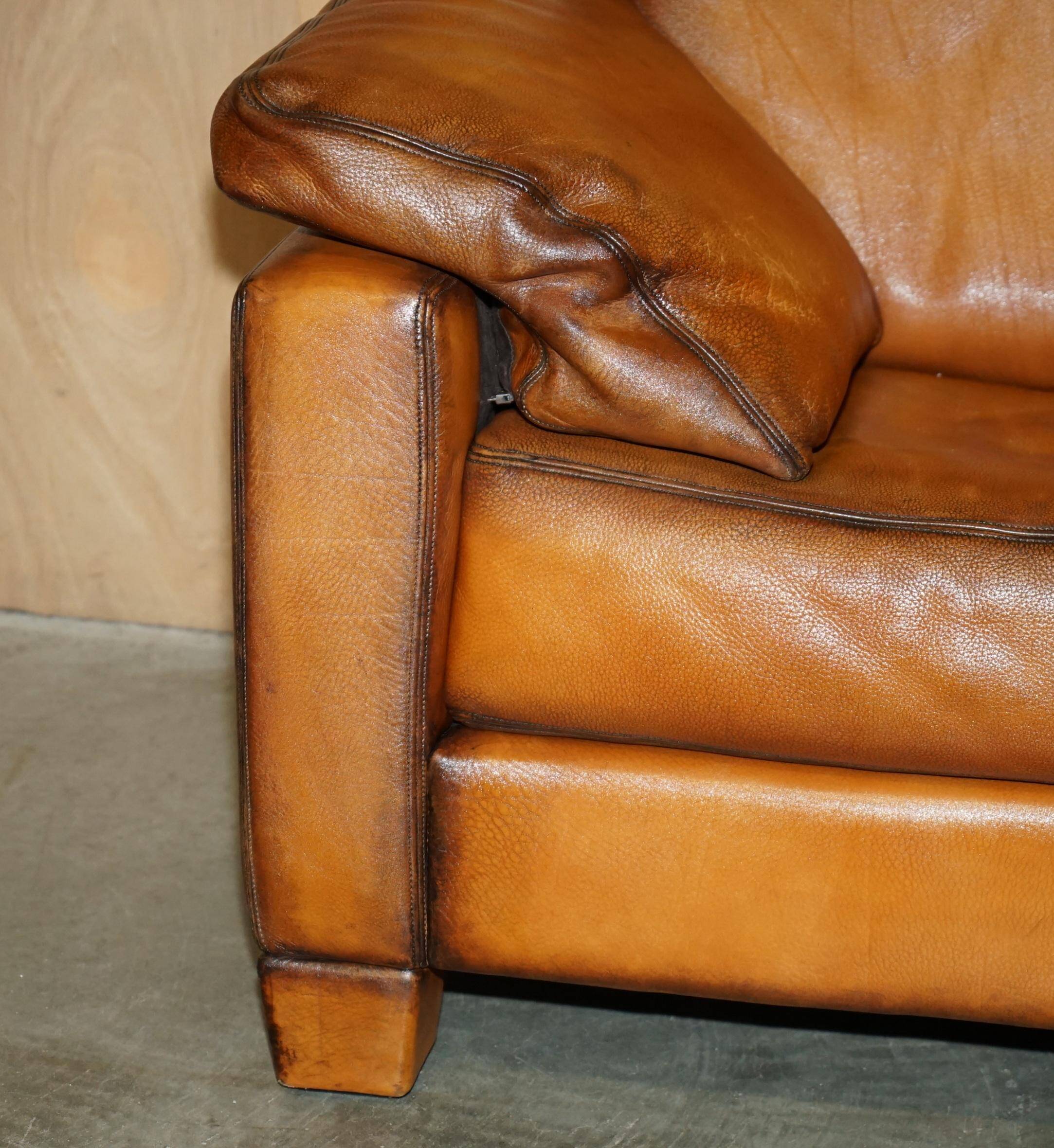 Two-seater canapé De Sede DS17 restored buffalo leather