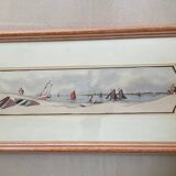 Watercolor painting, framed, signed and dated.