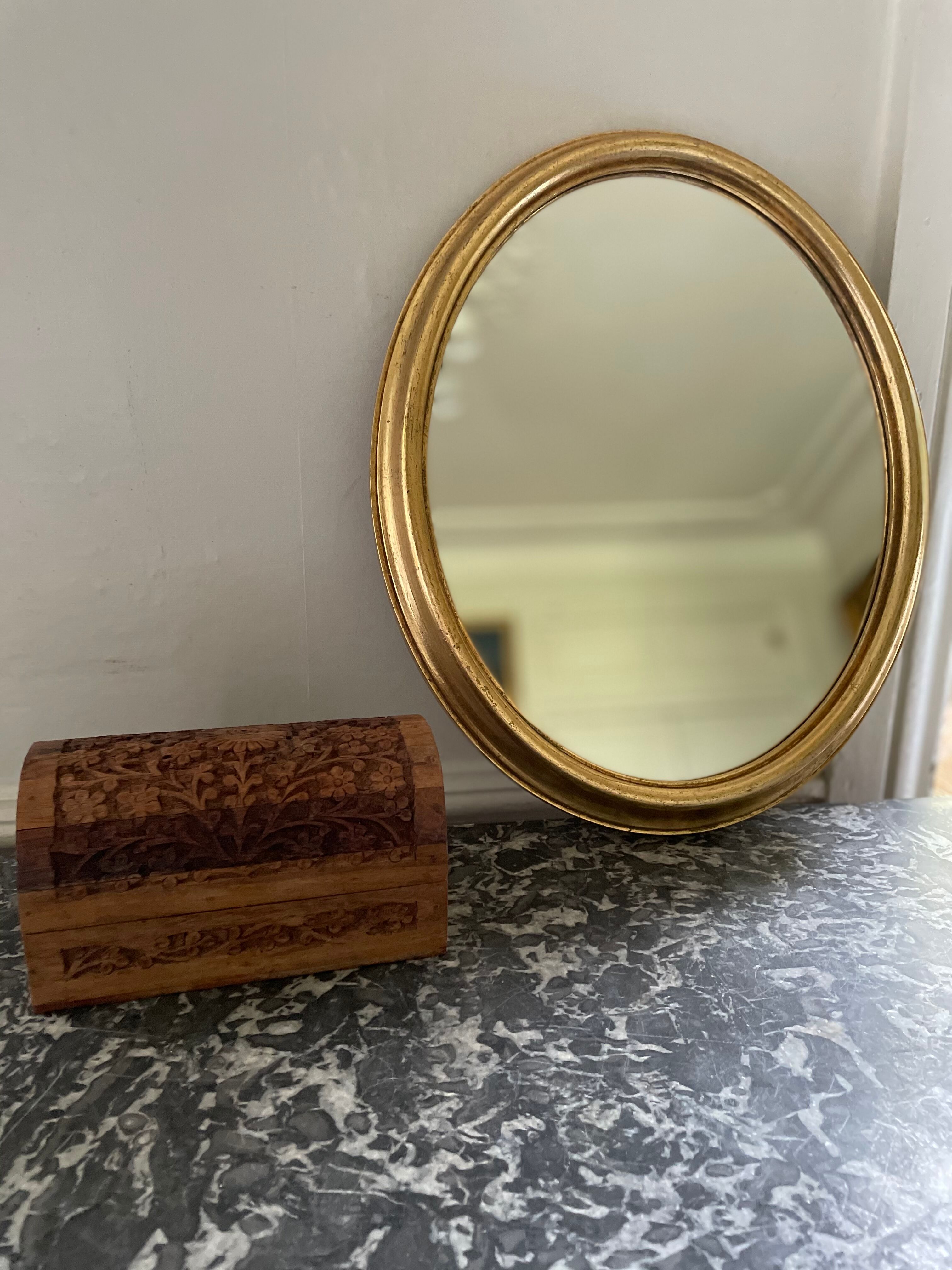 Oval Gold Mirror 1960 31x39cm