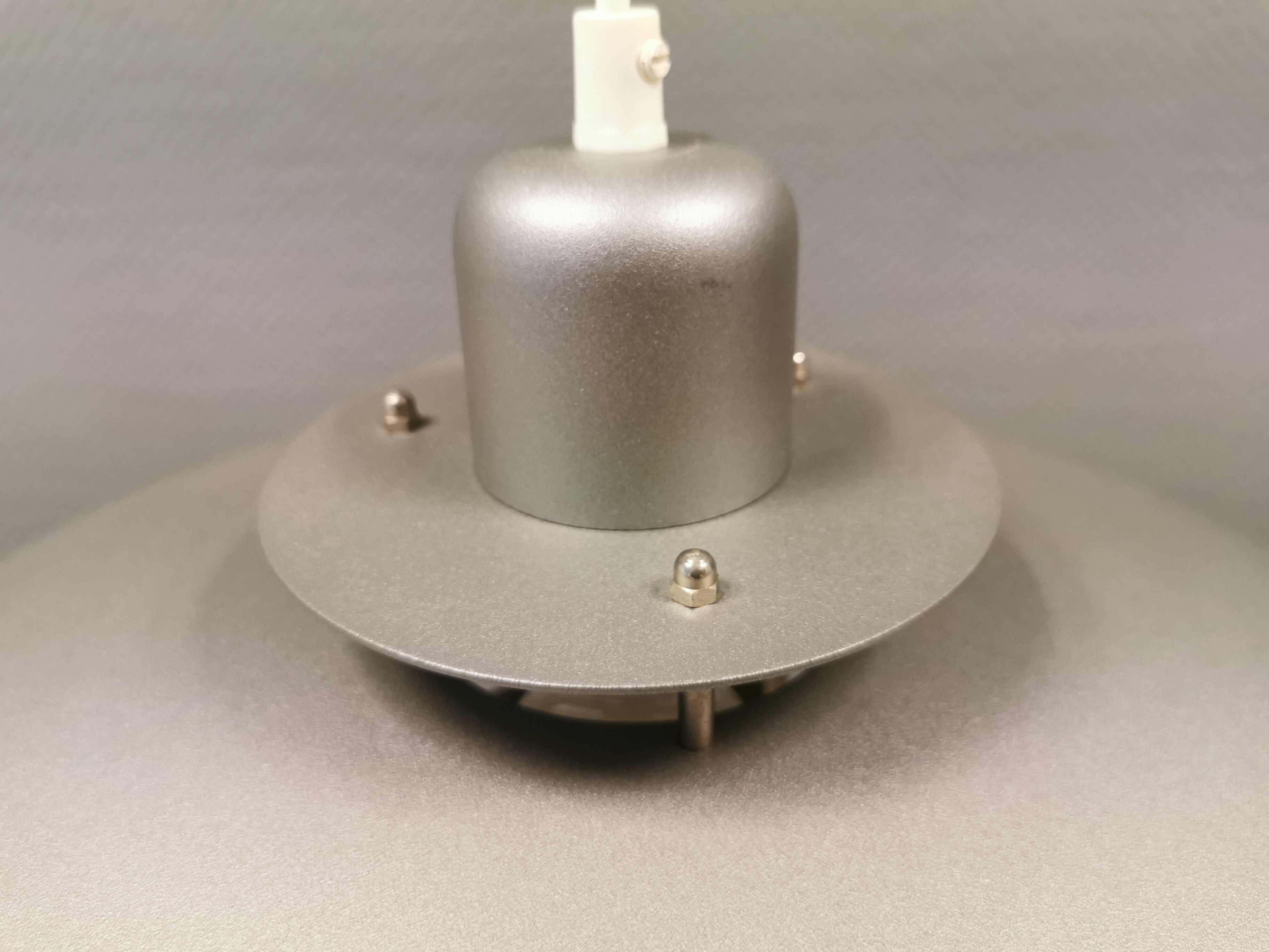 Swedish hanging lamp, produced by Belid in the original silver-grey colour.