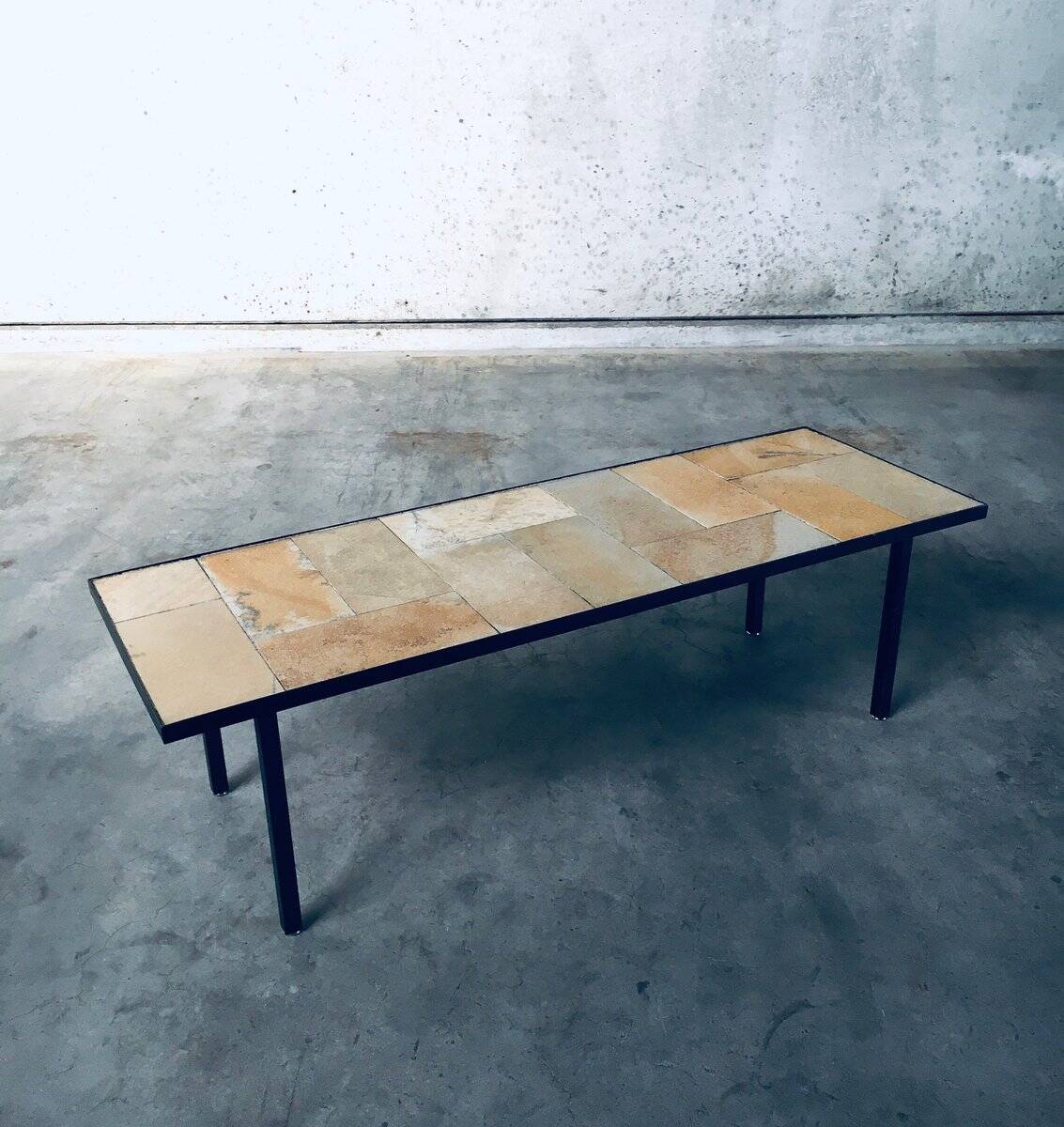 Mid-Century Minimalist Ceramic Tile Coffee Table, France, 1960s