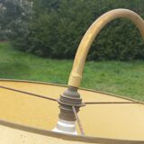 Floor lamp of the 50s in gilded metal triple mahogany tablets and gilded metal