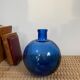 Round cobalt blue glass vase