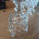 6 verres à pied en verre taillé