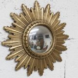 Vintage 1970s convex witch's eye sunburst mirror