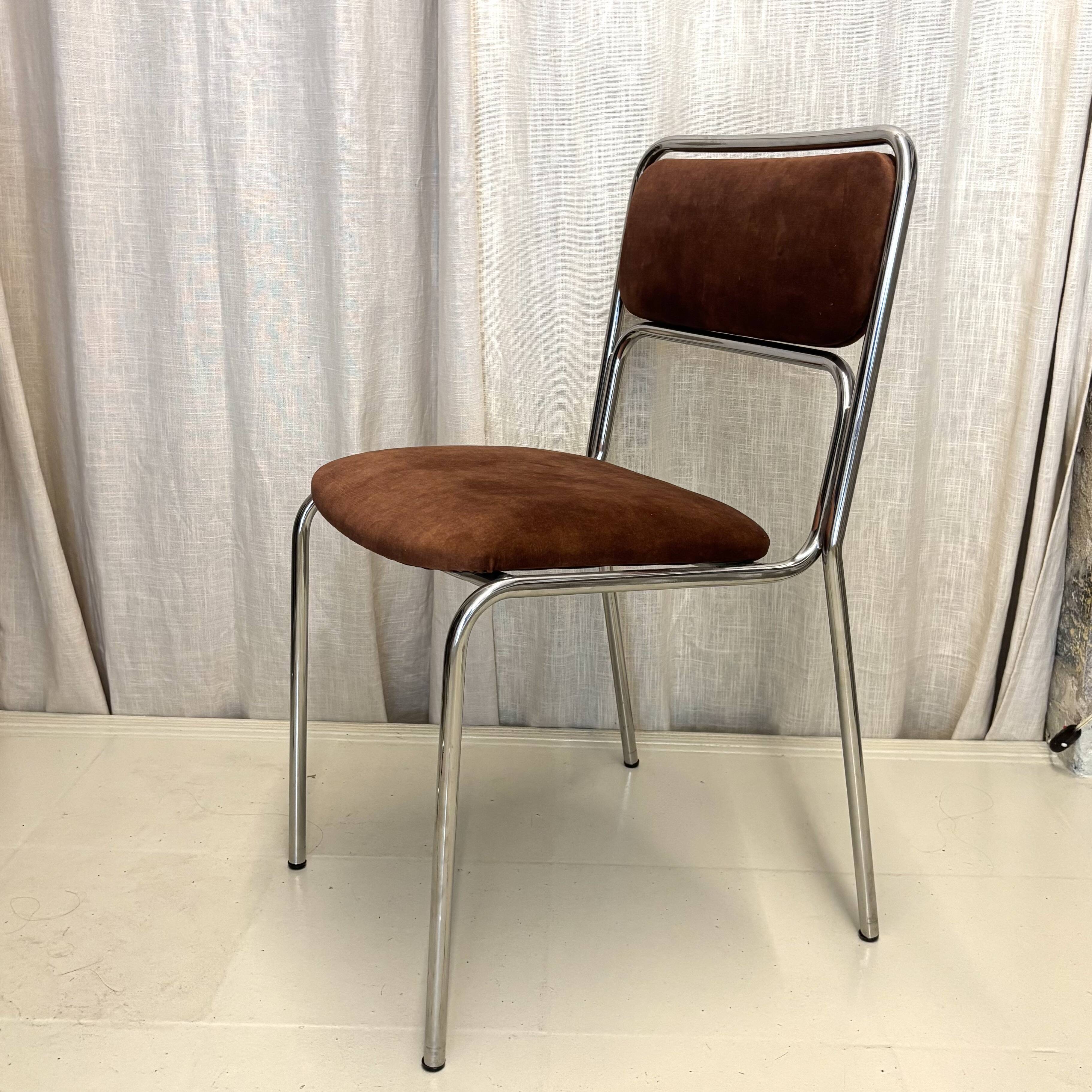 70s chrome metal chairs reupholstered