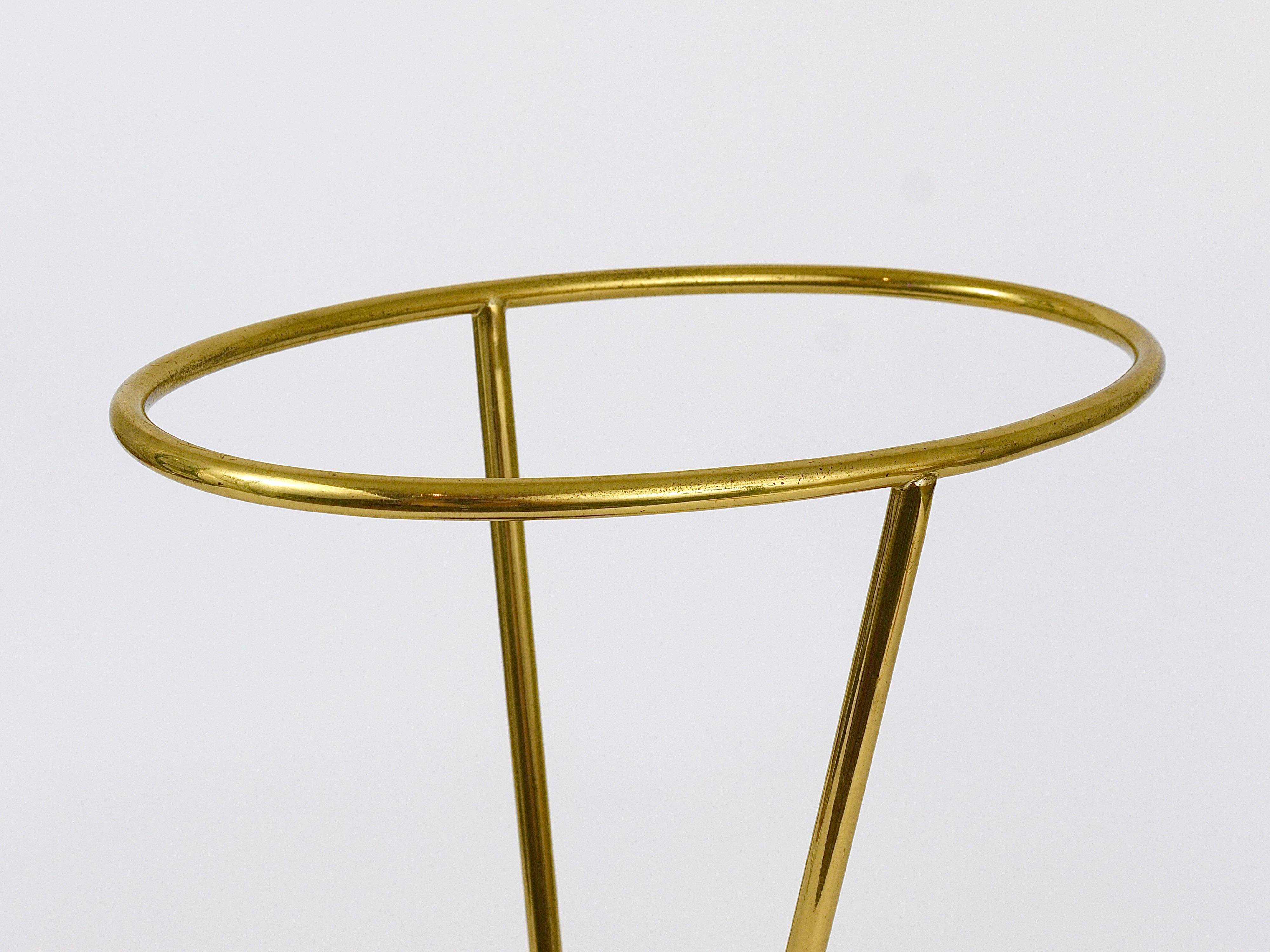 Carl Auböck Umbrella Stand in Brass and Cast Iron, Mid-Century, Austria, 1950s