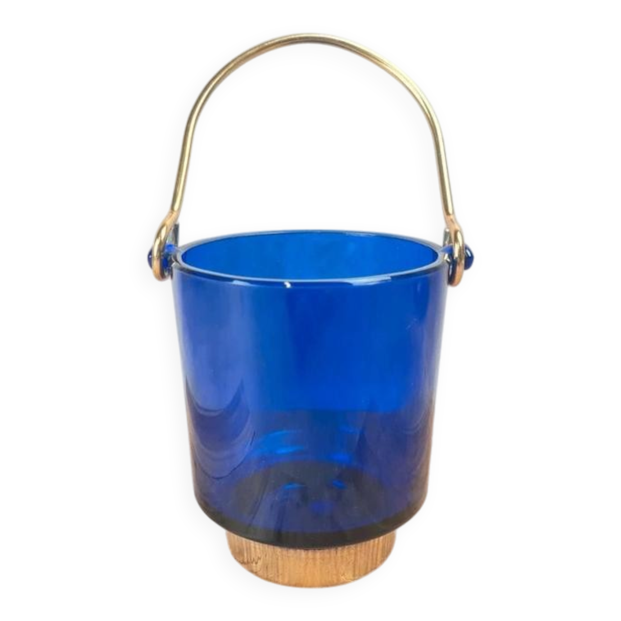 Superb cobalt blue ice bucket – Holmegaard style / Scandinavian design 60s–70s