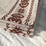 Vintage linen tablecloth and 6 towels